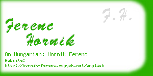 ferenc hornik business card